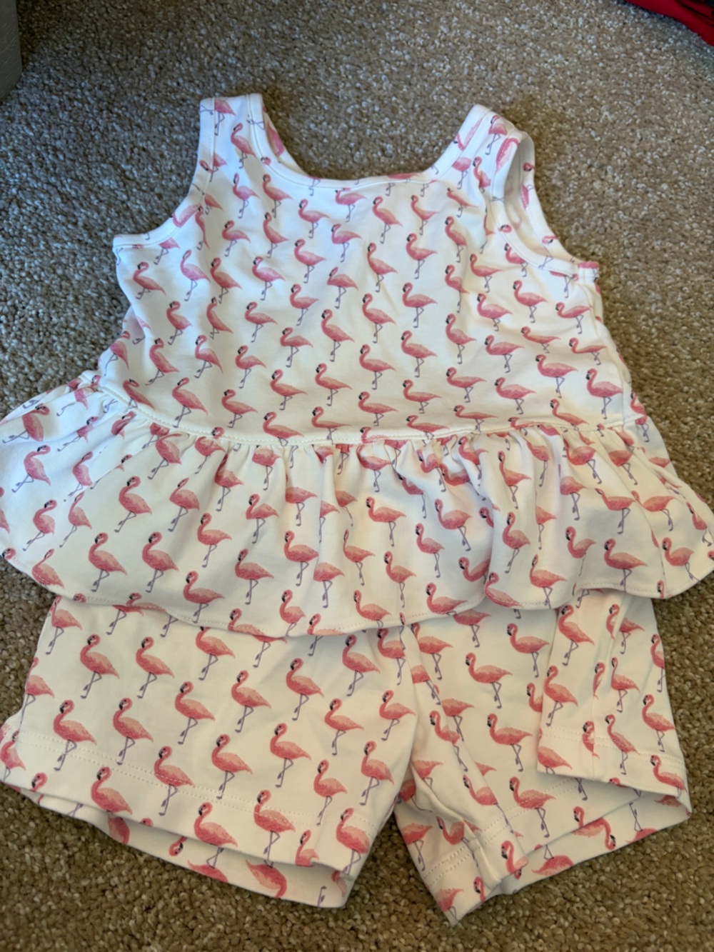 Pink Flamingo Ruffle Tank & Shorts Kids Matching Set